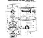 Kenmore 587790000 motor, heater & spray arm diagram