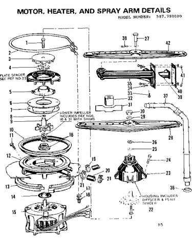 Motor, heater & spray arm
