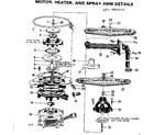 Kenmore 587792200 motor heater and spray arm details diagram