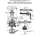 Kenmore 587792201 motor, heater, and spray arm details diagram