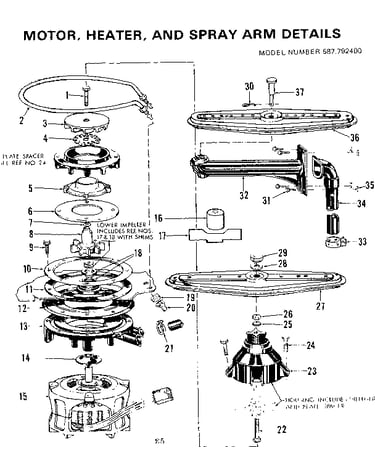 Motor heater and spray arm details