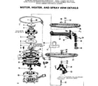 Kenmore 587792410 motor heater and spray arm details diagram