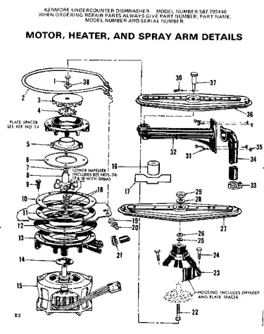 Motor heater and spray arm details