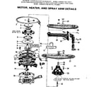 Kenmore 587792411 motor, heater, and spray arm details diagram