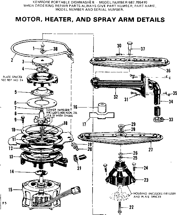 Motor heater and spray arm details