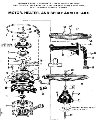 Motor heater and spray arm details
