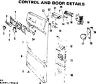Kenmore 587795611 control and door details diagram