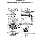 Kenmore 587795611 motor heater & spray arm details diagram
