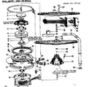 Kenmore 587797100 motor, heater & spray arm details diagram