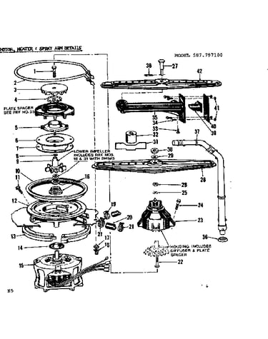 Motor, heater & spray arm details