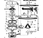 Kenmore 587797300 motor, heater & spray arm details diagram