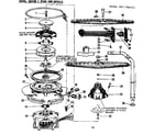 Kenmore 587798310 motor, heater & spray arm details diagram