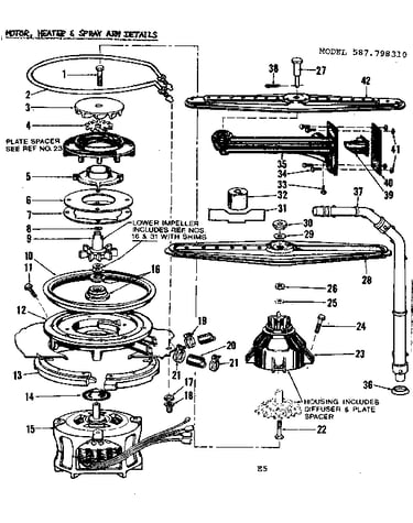 Motor, heater & spray arm details