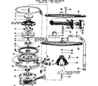 Kenmore 587798410 motor, heater & spray arm details diagram