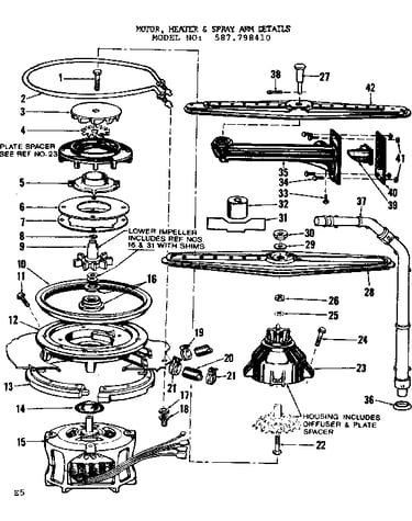 Motor, heater & spray arm details