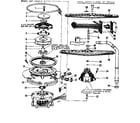 Kenmore 587798510 motor, heater & spray arm details diagram