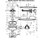 Kenmore 587799200 motor,heater & spray arm diagram