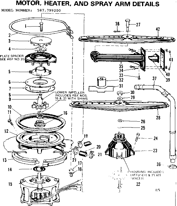 Motor,heater & spray arm