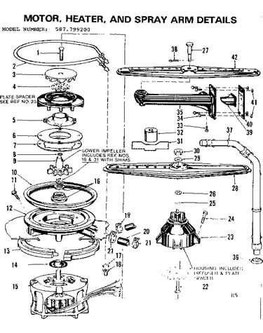 Motor,heater & spray arm