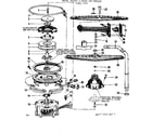 Kenmore 587799300 motor, heater & spray arm details diagram