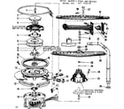Kenmore 587799510 motor, heater & spray arm details diagram