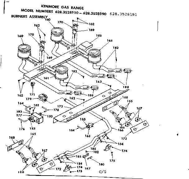 Top burners assembly