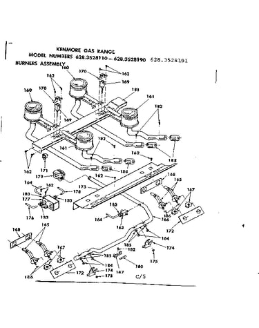 Top burners assembly