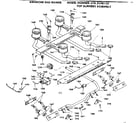 Kenmore 6283548150 top burners assembly diagram