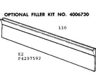 Kenmore 6284297592 optional filler kit no. 4006730 diagram