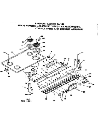 Control panel and cooktop assemblies