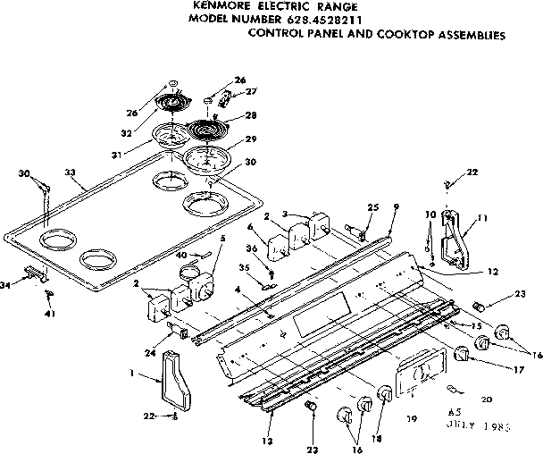 Control panel and cooktop assemblies