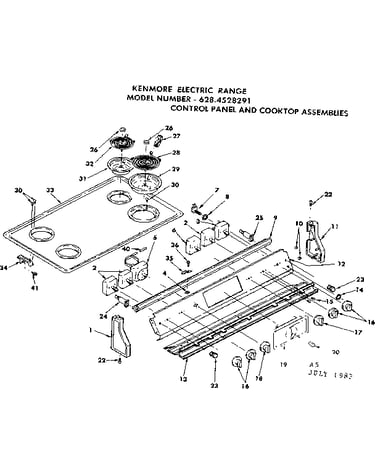 Control panel and cooktop assemblies