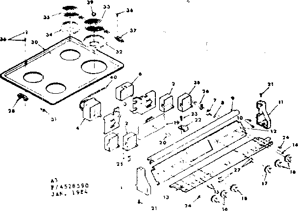 Control panel & cooktop assemblies