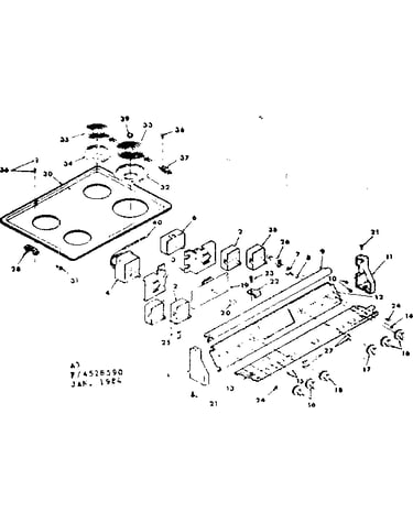 Control panel & cooktop assemblies