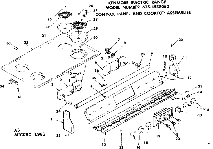 Control panel and cooktop assemblies