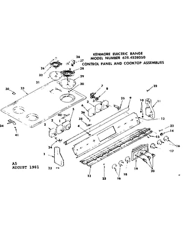 Control panel and cooktop assemblies