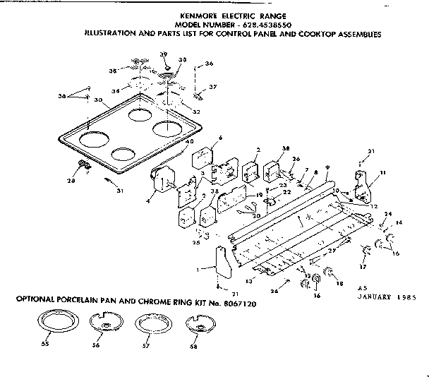 Control panel and cooktop assemblies
