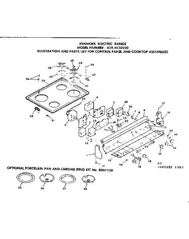 Control panel and cooktop assemblies