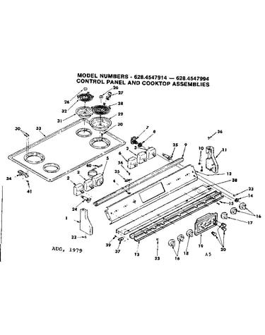 Control panel and cooktop assemblies