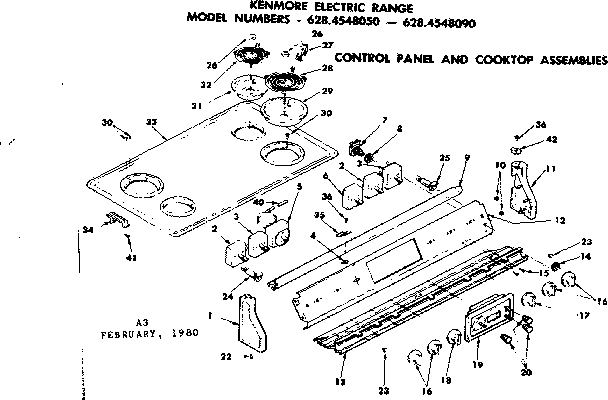 Control panel and cooktop assemblies