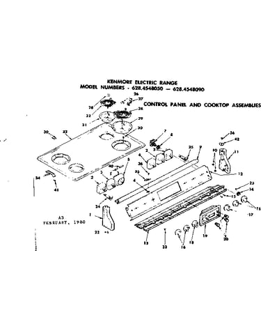 Control panel and cooktop assemblies