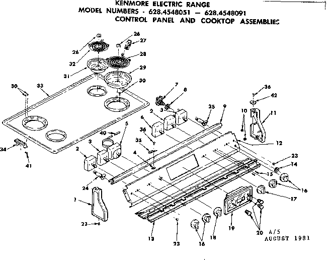 CONTROL PANEL AND COOKTOP ASSEMBLIES