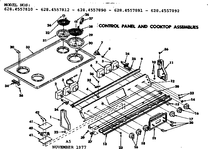 CONTROL PANEL AND COOKTOP ASSEMBLIES