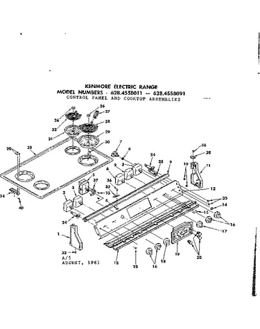 Control panel and cooktop assemblies