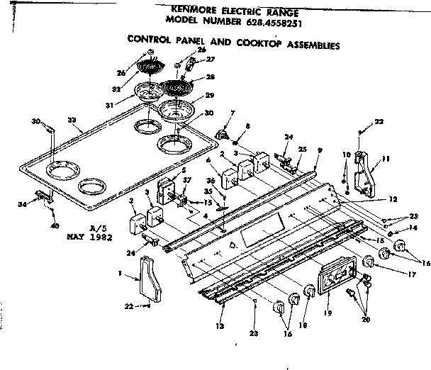 Control panel and cooktop assemblies