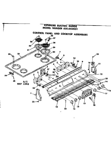 Control panel and cooktop assemblies