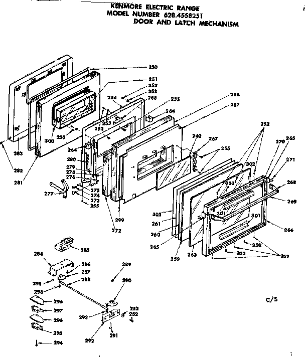 Door and latch mechanism