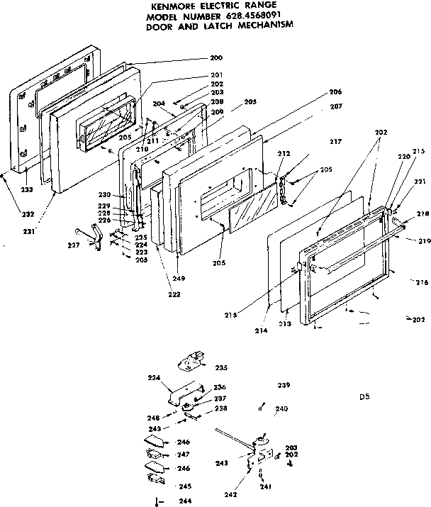 DOOR AND LATCH MECHANISM