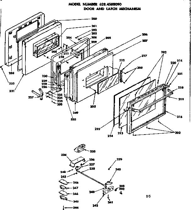 Door and latch mechanism