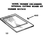 Kenmore 6284588090 optional cutting board kit diagram